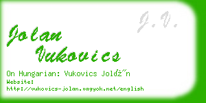 jolan vukovics business card